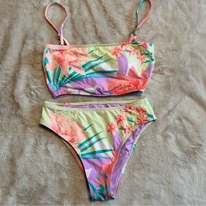Billabong Floral Bikini Set with Tropical Print